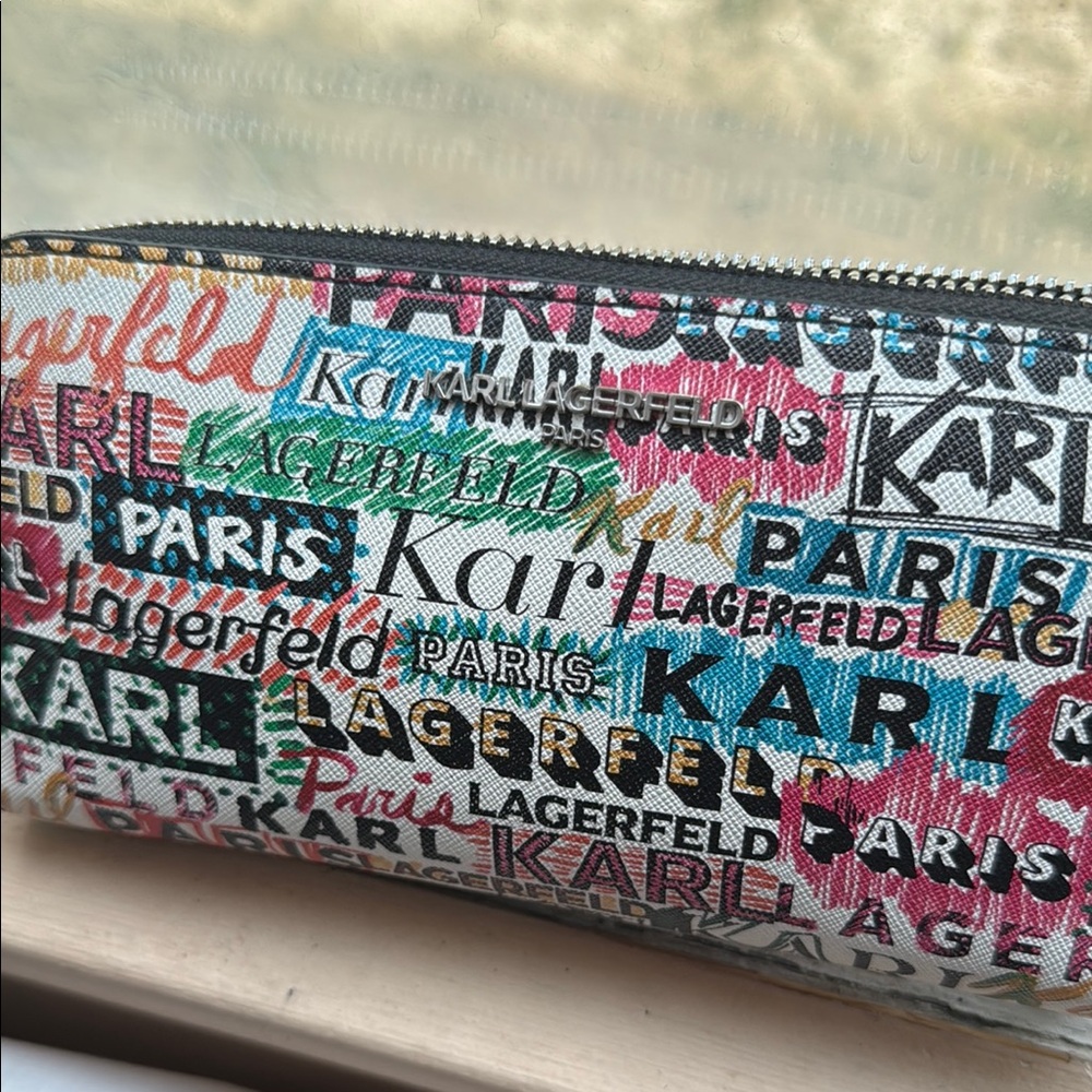 Karl Lagerfeld Colorful Logo Print Wallet